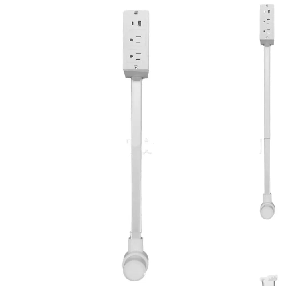 New Rotates 180° Electrical Outlet Extender Adjustable Length White Flat Plug Power Strip Power Socket Expander for Nightstand