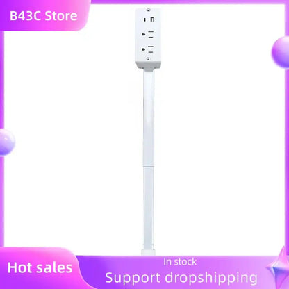 B14C Electric Outlet Extender Stick with 180° Rotation-Extendable Length(22" to 27"), USB-C& USB-A Ports-Us Plug Home, Office Us